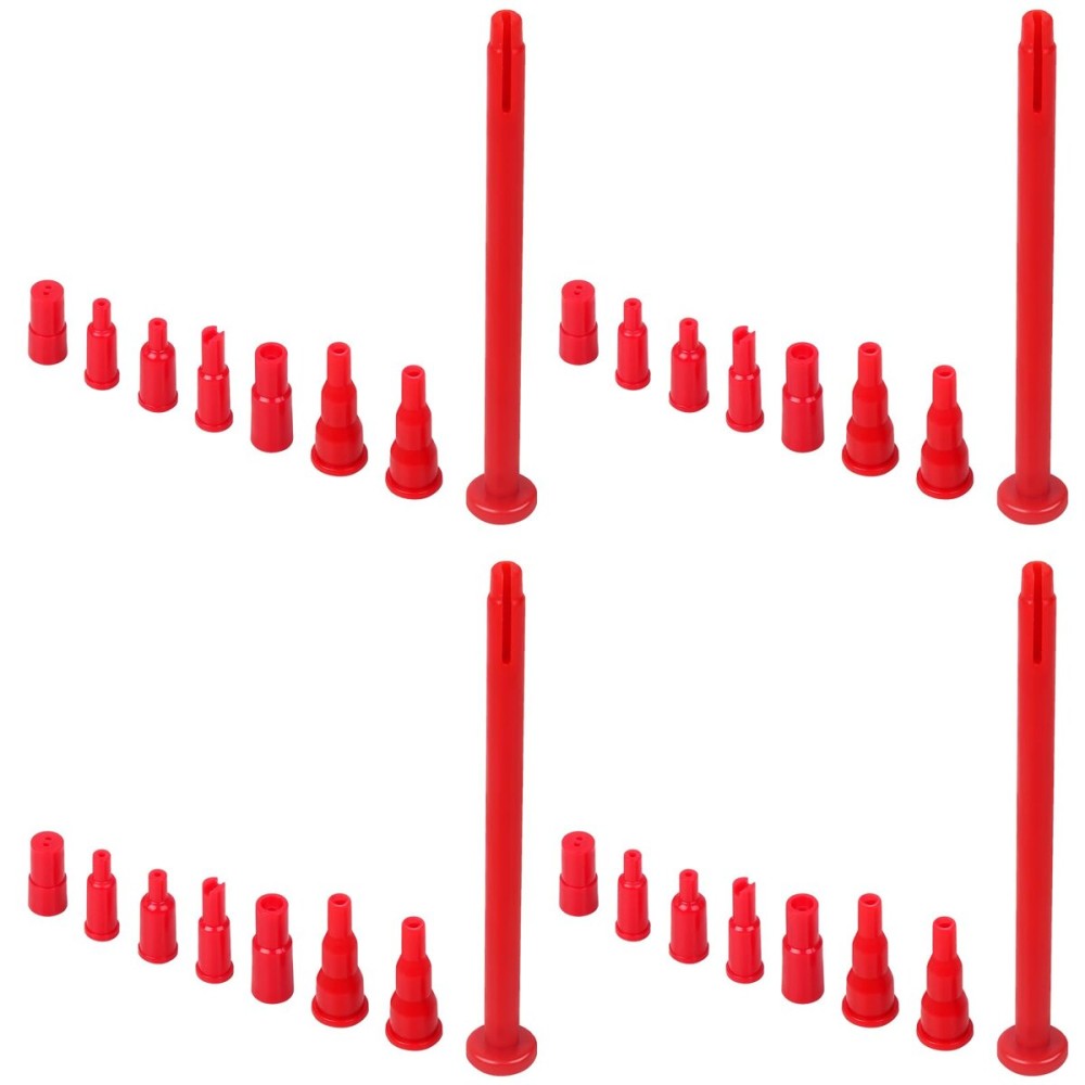 Semlos Butane Refill Adapter, 4 Adapter Tips, Compatible Lighters & Torches, Torch Kit Set for All Nozzle\'s Butane Bottle, Red