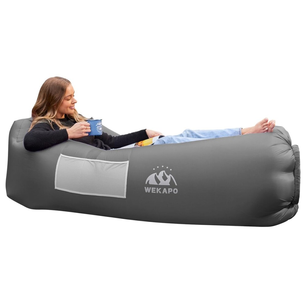WEKAPO Inflatable Couch Air Lounger Chair - Camping & Beach Accessories, Portable Blow up Sofa for Hiking, Lawn, Indoor/Outdoor Movies & Music Festivals. Lightweight and Easy to Set Up Air Hammock