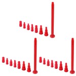 Semlos Butane Tank Adapter, 3 Sets Butane Nozzle Tips - Lighter and Torch Refill or Release Adaptor, Gas Refill Adapter for All Nozzle\'s Gas Tank, Torch, Lighter (Red)