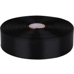 Baocuan 1 inch Black Satin Ribbon 50 Yards Solid Fabric Ribbons Roll for Wedding Invitations, Bridal Bouquets, Sewing, Party Decorations, Gift Wrapping and More