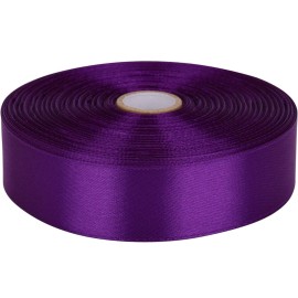 Baocuan 1 inch Purple Satin Ribbon 50 Yards Solid Fabric Ribbons Roll for Wedding Invitations, Bridal Bouquets, Sewing, Party Decorations, Gift Wrapping and More