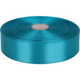 Baocuan 1 inch Peacock Blue Satin Ribbon 50 Yards Solid Fabric Ribbons Roll for Wedding Invitations, Bridal Bouquets, Sewing, Party Decorations, Gift Wrapping and More