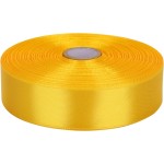 Baocuan 1 inch Yellow Satin Ribbon 50 Yards Solid Fabric Ribbons Roll for Wedding Invitations, Bridal Bouquets, Sewing, Party Decorations, Gift Wrapping and More