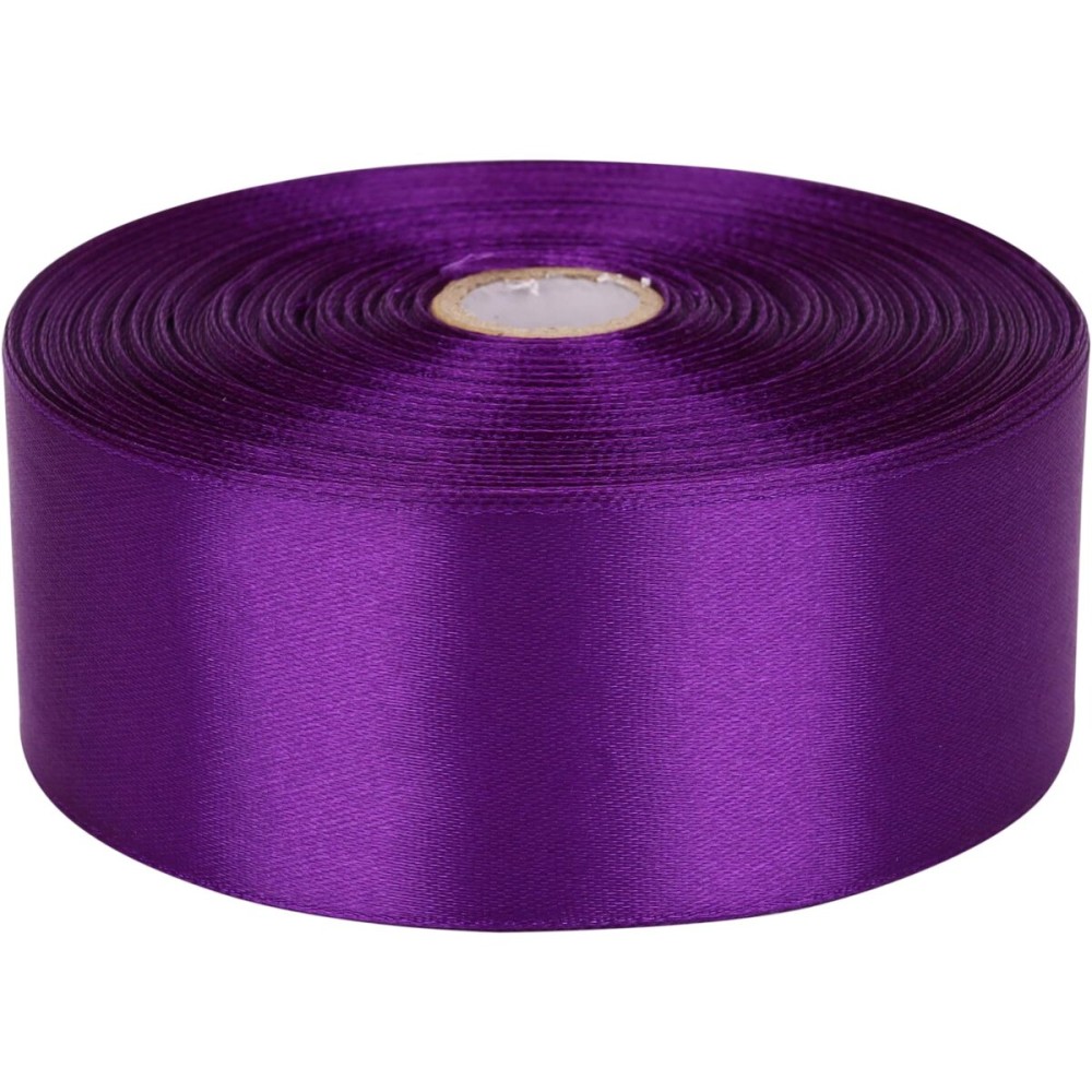 Baocuan 1-1/2 inch Purple Satin Ribbon 50 Yards Solid Fabric Ribbons Roll for Wedding Invitations, Bridal Bouquets, Sewing, Party Decorations, Gift Wrapping and More