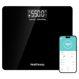 550lbs/250kg Scale for Body Weight Bathroom: Digital Scales Accurate with BMI Via Smart APP, Capacity Weight Scales, Extra-High Capacity, Bright LED Display & Large Clear Numbers