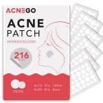 AcneGo 216 Counts Pimple Patches for Face, Hydrocolloid Acne Patches Zit Patches for Face Acne Spot Treatment Patch Cystic Acne Treatment Stickers Blemish Hydrocolloid Cover for all Skin Type