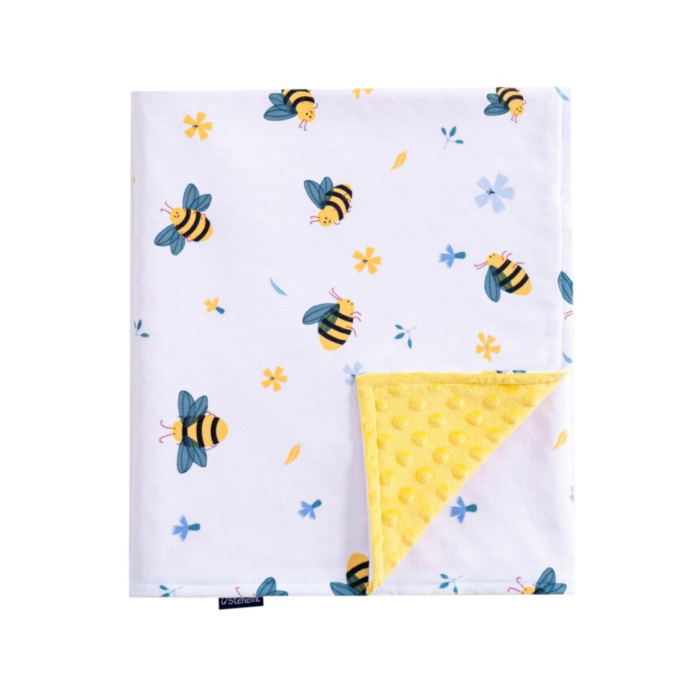 QSTEHEML Baby Blankets for Girls,Super Soft Nursery Minky Blanket Unisex, Baby Gifts Double Layer with Dotted Backing, Nursery Blankets for Crib Stroller(Bee, 30 * 40inch)