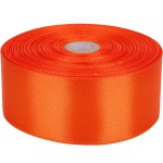 Baocuan 1-1/2 inch Orange Satin Ribbon 50 Yards Solid Fabric Ribbons Roll for Wedding Invitations, Bridal Bouquets, Sewing, Party Decorations, Gift Wrapping and More