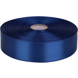 Baocuan 1 inch Deep Blue Satin Ribbon 50 Yards Solid Fabric Ribbons Roll for Wedding Invitations, Bridal Bouquets, Sewing, Party Decorations, Gift Wrapping and More