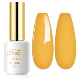 Imtiti Warm Yellow Gel Polish, 0.5 oz Autumn Winter Gel Nail Polish Kit for Women Girls - DIY Nail Art Manicure Salon