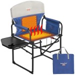 SUNNYFEEL Heated Camping Directors Chair, Heavy Duty,Oversized Outdoor Portable Heating Folding Chair with Side Table, Pocket for Beach, Fishing,Trip,Picnic,Lawn,Concert Foldable Camp Chairs