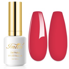 Imtiti Gel Nail Polish, Crimson Red, 15ML DIY Nail Art Kit for Women Girls - Autumn Winter Soak Off LED UV Gel Polish