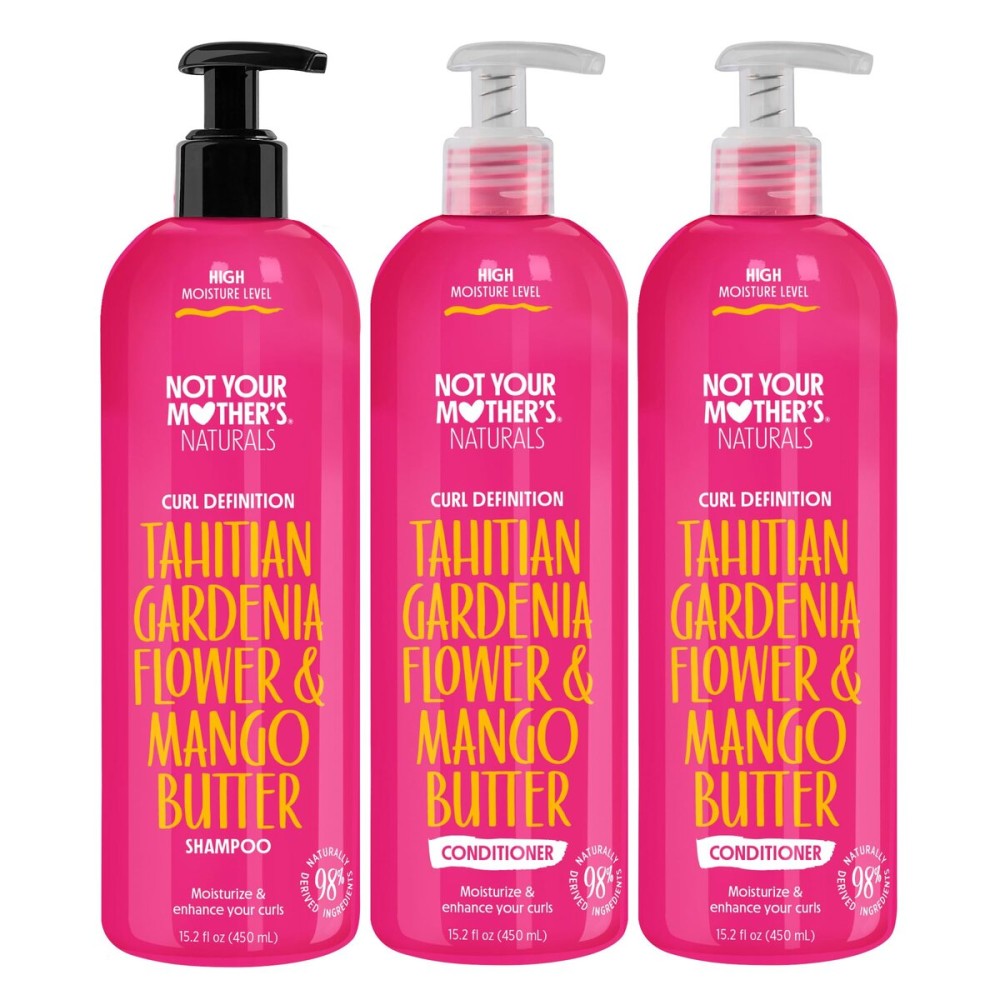 Not Your Mother\'s Naturals Curl Defining 1 Shampoo and 2 Conditioners (3 Pack) - 98% Naturally Derived Ingredients - Gardenia Mango Butter