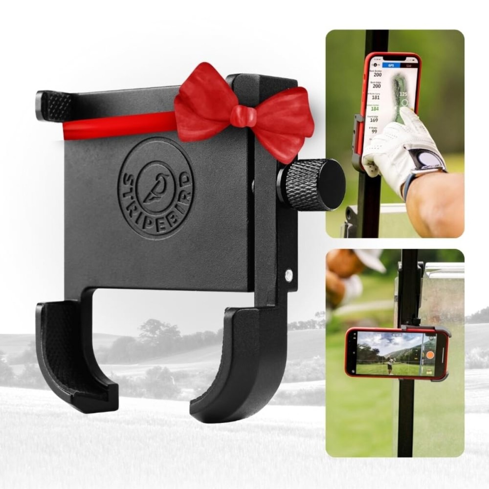 Stripebird Original Magnetic Golf Cart Phone Holder (Graphite), Golf Caddy, Coolest Golf Cart Accessories, Cool Golf Gadgets, Slim Smartphone Mount