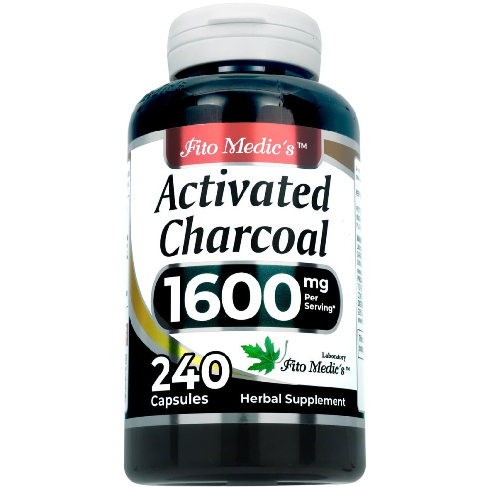 FITO MEDIC\'S Lab | Activated Charcoal Pills| 1600 mg per Serving | 240 Caps | Activated Charcoal | Ultra high Absorption, s.