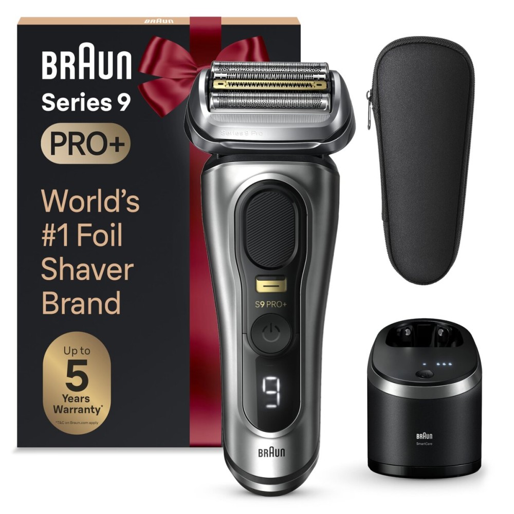 Braun Series 9 PRO+ Electric Razor for Men, 5 Pro Shave Elements & Precision Long Hair Trimmer, 6in1 SmartCare Center, Wet & Dry Electric Shaver for Smooth Skin with 60min Battery Runtime, 9567cc
