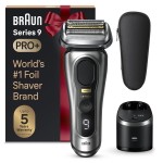Braun Series 9 PRO+ Electric Razor for Men, 5 Pro Shave Elements & Precision Long Hair Trimmer, 6in1 SmartCare Center, Wet & Dry Electric Shaver for Smooth Skin with 60min Battery Runtime, 9567cc