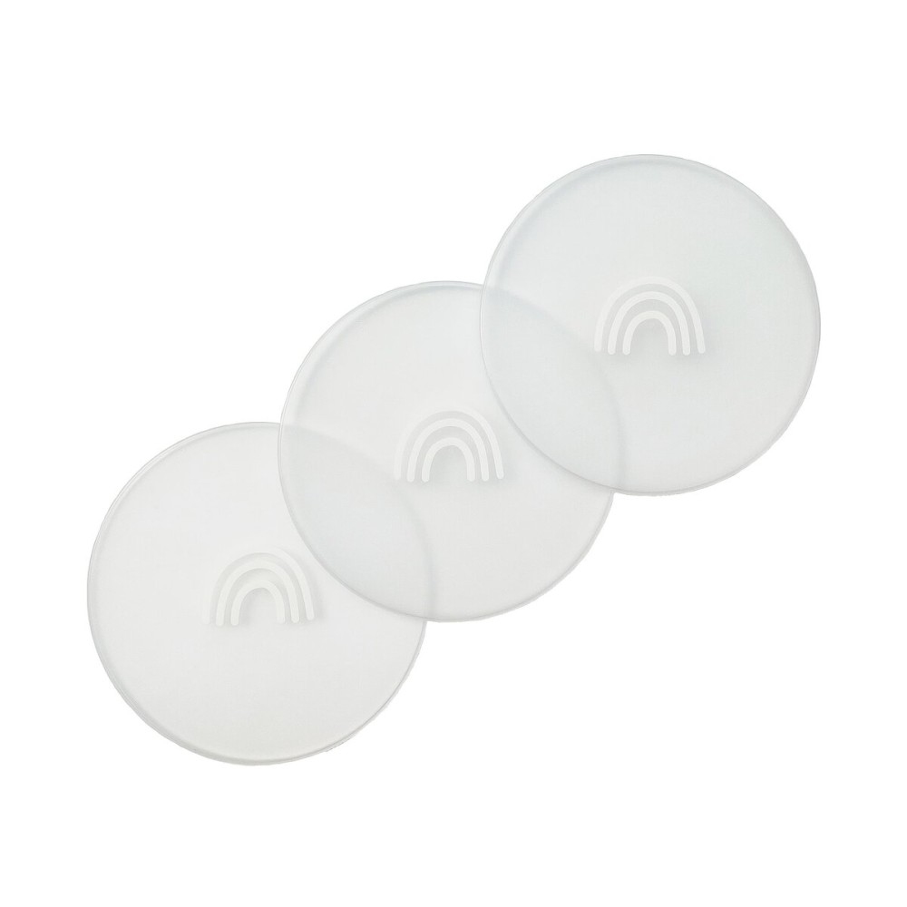Hippypotamus Lids for Toddler Plates - Fits Silicone Baby Plates 7.75 in. Diameter - BPA Free - Set of 3 (Clear Lids)