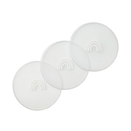 Hippypotamus Lids for Toddler Plates - Fits Silicone Baby Plates 7.75 in. Diameter - BPA Free - Set of 3 (Clear Lids)