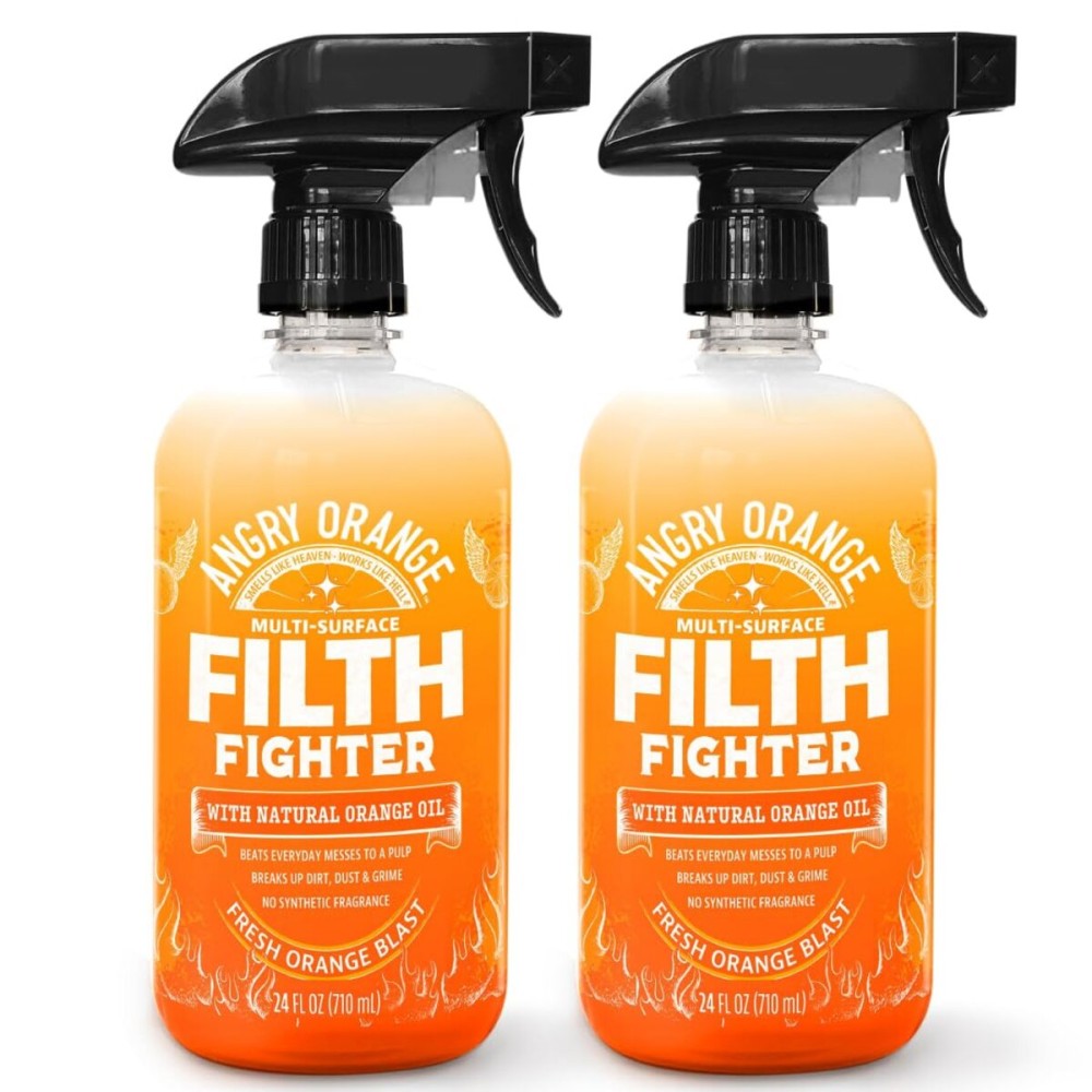 ANGRY ORANGE Citrus Multipurpose Cleaner Spray for Kitchen and Bathroom - 24 oz - Value 2 Pack