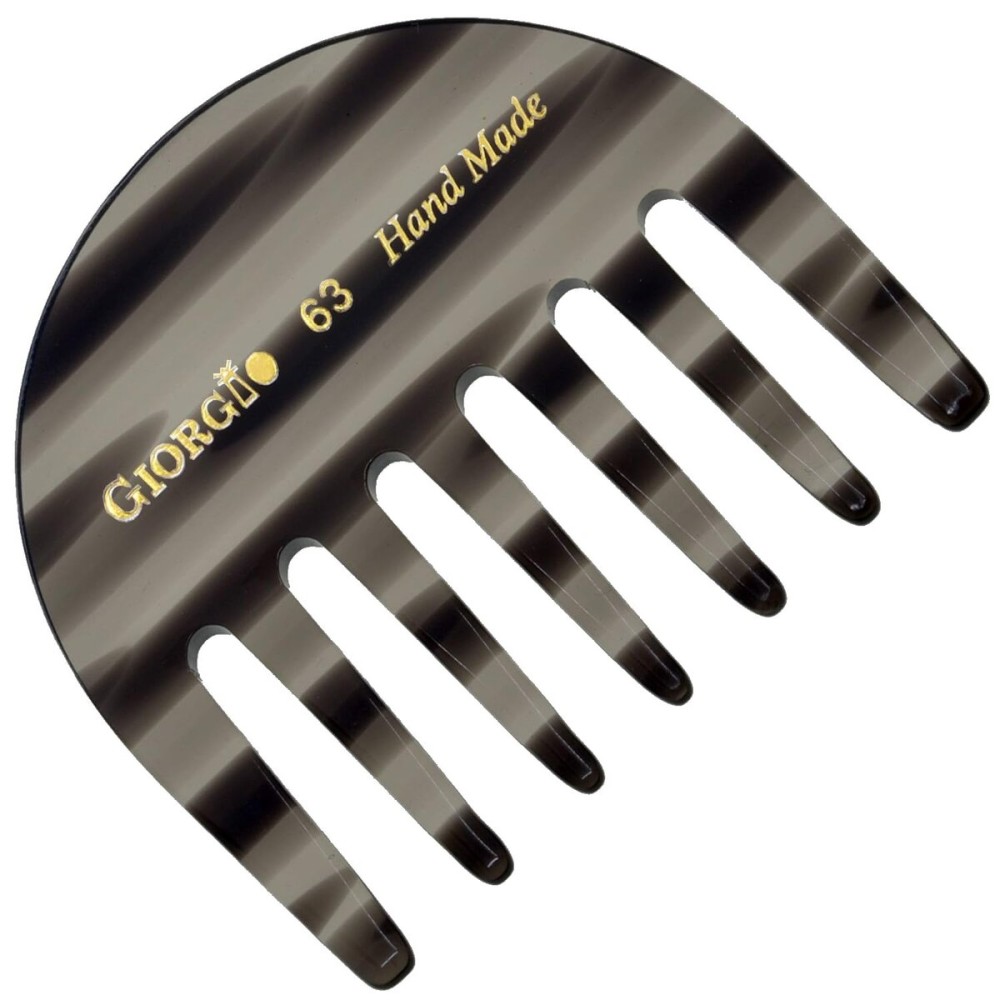 Giorgio G63 Wide Tooth Detangling Hair Comb, Pocket and Travel Comb for Thick Hair - Handmade, Saw-Cut, and Polished for Wet and Dry Everyday Care
