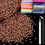 5000pcs 3mm Resin Rhinestones Bulk, Champagne Flatback Round Jelly Rhinestones Non Hotfix Crystal Gems Large Quantity Wholesale for DIY Crafts Clothes Face Makeup Manicure