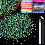 5000pcs 3mm Resin Rhinestones Bulk, Emerald Black AB Flatback Round Jelly Rhinestones Non Hotfix Crystal Gems Large Quantity Wholesale for DIY Crafts Clothes Face Makeup Manicure
