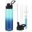 MEZMUT Insulated 24oz Stainless Steel Water Bottle with Straw & 2 Lids - Sports Metal Cup - Double Walled Vacuum Insulated Bottle - Leak-Proof Travel (Gradient Blue)