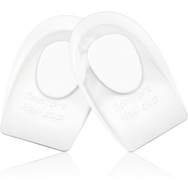Heel Cups for Achilles Tendonitis & Plantar Fasciitis - 2 Pack Gel Shoe Inserts for Heel Pain Relief, Arch Support, for Women & Men