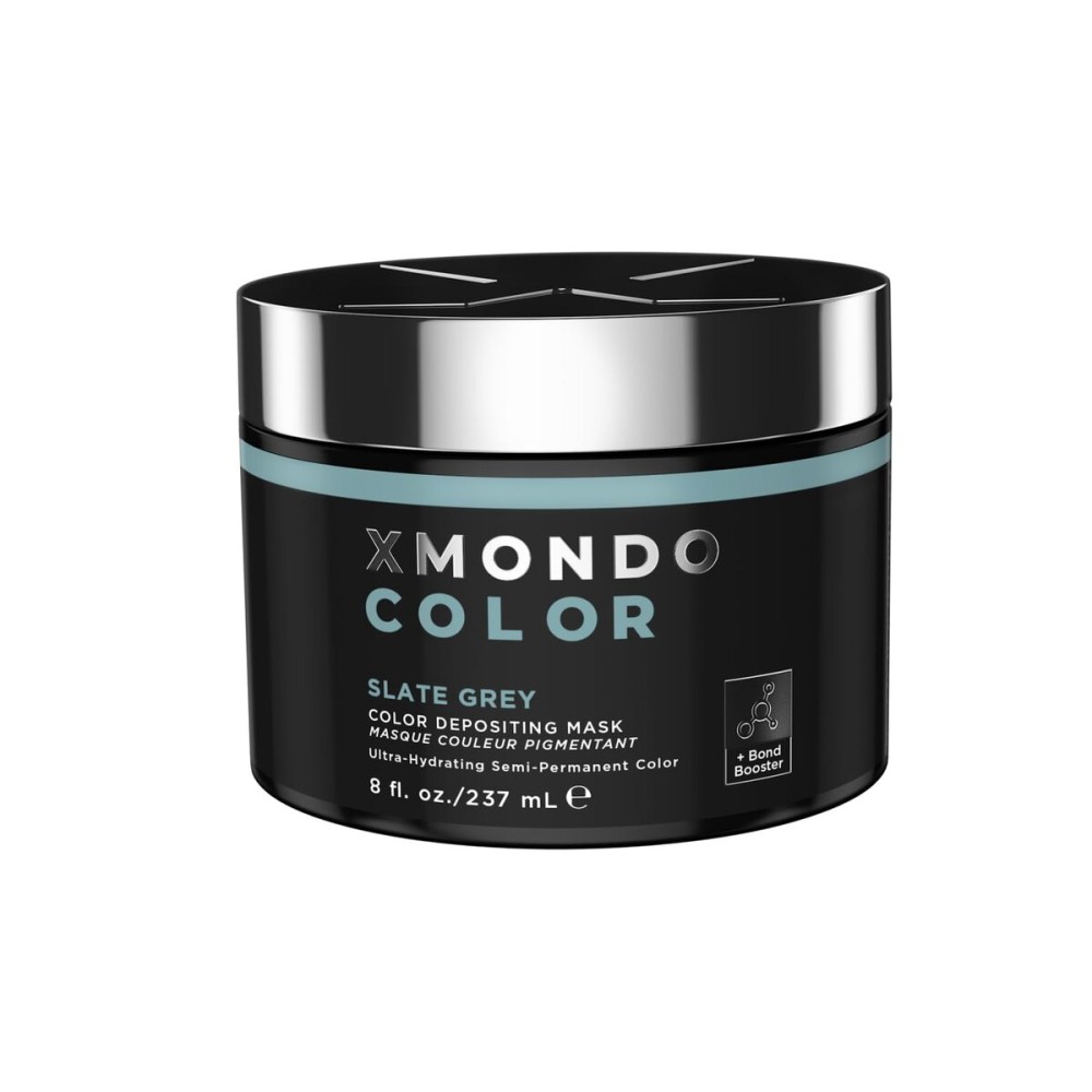 XMONDO Color Slate Grey Depositing Mask - Semi-Permanent Grey Dye with Bond Booster & Hyaluronic Acid, 8 oz
