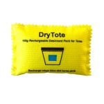 DryTote Rechargeable Desiccant Pack (Pack of 50), Ultimate Moisture Absorption, Color Change Indicator, Safe Storage Protection, Large Capacity 200 Gallons, 100g, Yellow
