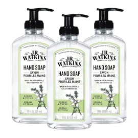 J.R. Watkins Gel Hand Soap, 3 Pack of 11 Fl Oz, Neroli & Thyme