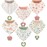 Muslin Baby bibs 6-Pack and Teething Toys 6-Pack Made with 100% Organic Cotton, Absorbent and Soft For Baby girl