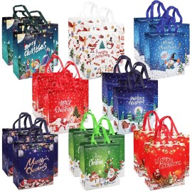 PARSUP 24PCS Christmas Gift Bags with Handles, Non-Woven Large Christmas Bags for Treat Gifts Wrapping Shopping, Xmas Party Supplies, 1513.85.9inch