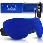 Heated Eye Mask, Washable Dry Eye Mask Heat Eye Compress with Flaxseed, Warm Eye Compress Heating Pad with Temperature Timer Control for Sleep, Blepharitis, Dark Circles, MGD, Puffy Eyes (Deep Blue)