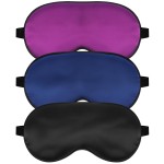 Sleep Mask, Silk Eye Mask for Sleeping with Adjustable Strap, Blindfold Eyeshade for Men & Women, Comfortable & Soft Eye Cover Eyeshade for Night Sleep (Black, Blue, Purple)