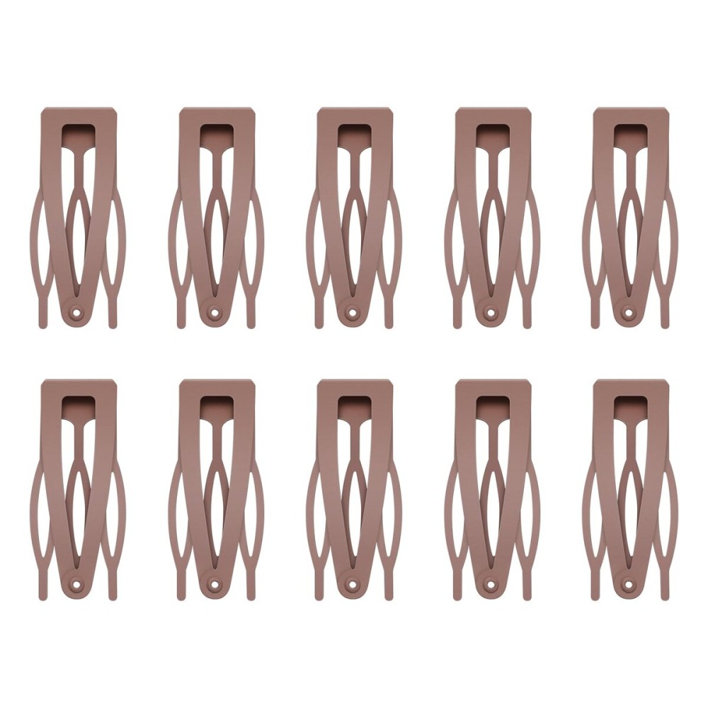 10 Pcs Double Grip Hair Clips, Sightor Metal Snap Hair Clips Hair Barrettes for Women Hair Making Salon Supplies Hair Accessories (Brown)