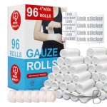 KIWAEZS Gauze Rolls Pack of 96 - 4  x 4.1 yd Premium Quality Lint and Latex-Free Conforming Stretch Bandages Designed for Wound Care for Wound Dressing Support (Ideal for use as a Mummy wrap)