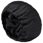 Shower Cap for Women Black Bath Cap, Reversible Large Waterproof Adjustable Shower Caps Terry Lining & Elastic Band Stretch Hem Hair Hat