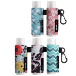 HEYSKAY 5pcs Lip Balm Holder Keychain Lipstick Sleeves Chapstick Lip Gloss Holder Keychain Elastic Sleeves for Men Women(Wave/Flower/Leo)