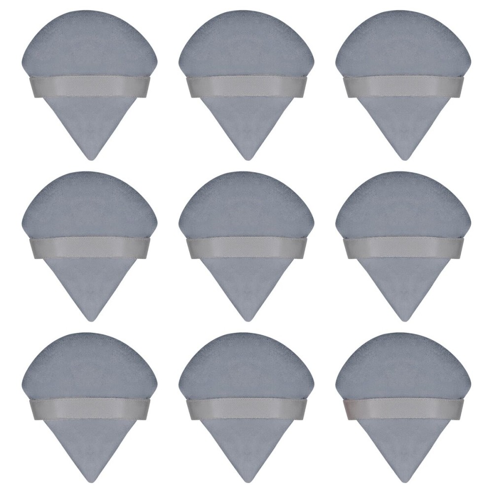 Flytianmy 9Pcs Triangle Powder Puffs, Face Makeup Puff for Body Loose Powder Beauty Makeup Tool Grey
