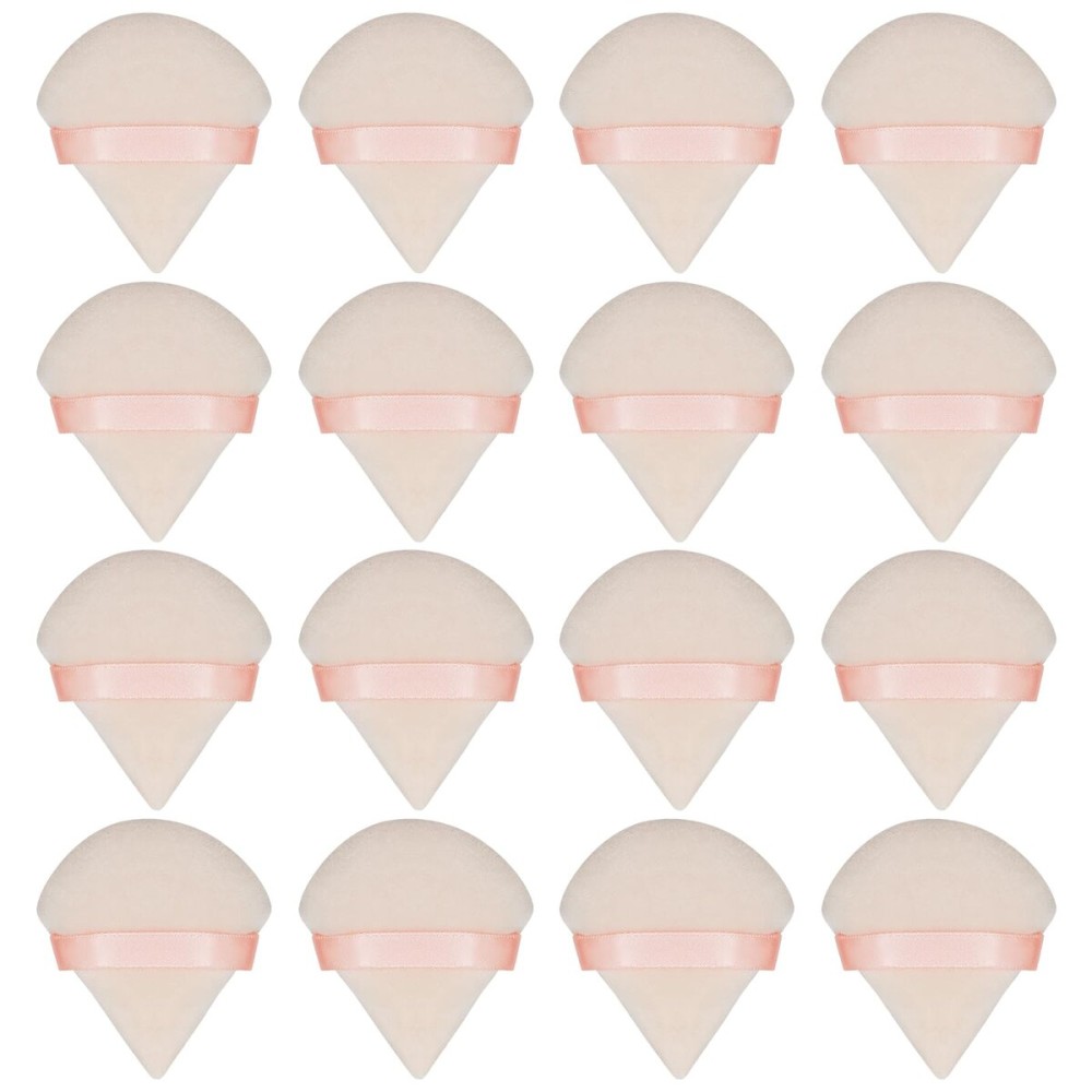 Flytianmy 16Pcs Triangle Powder Puffs, Face Makeup Puff for Body Loose Powder Beauty Makeup Tool Nude