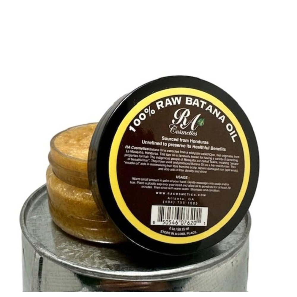 RA COSMETICS Batana Oil for Hair Growth - Dr Sebi 100% Raw Batana Oil Paste from Honduras, Unrefined Cold Pressed, Supports Thicker, Stronger and Healthy Hair, Nourishes and Moisturizes Scalp - 2 oz