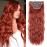 20 Inches Clip in Hair Extensions Double Weft Copper Red Long Wavy Hair Extensions for Women 4PCS Thick Hairpieces Synthetic Fiber (Copper Red)