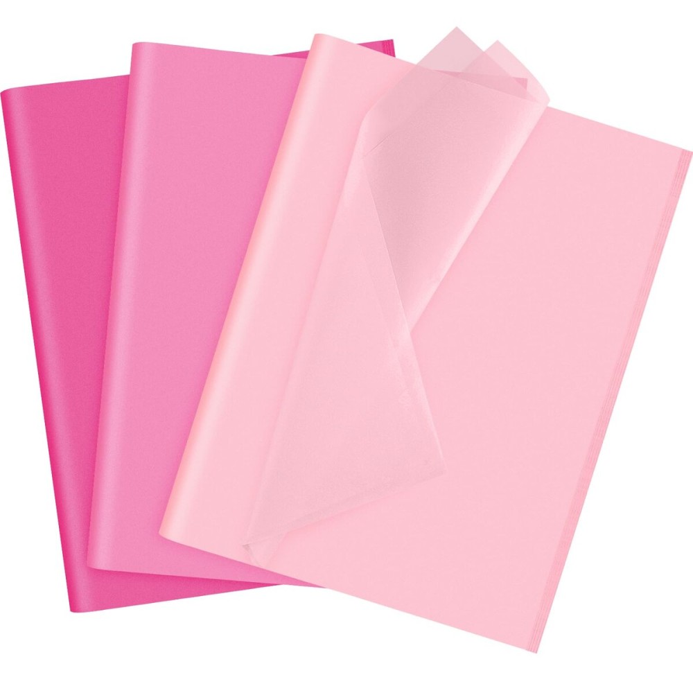 NEBURORA Assorted Pink Tissue Paper Set 60 Sheets Gift Wrapping Paper Paper Bulk 3 Colors for DIY Birthday Wedding Baby Shower Easter Gift Wrapping Decoration