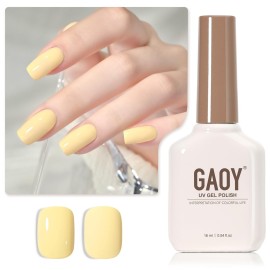 GAOY Pastel Gel Nail Polish, 16ml Soak Off Gel Polish, UV Light Cure for Nail Art DIY Manicure at Home, 1162 Lemon Pie