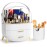 Haturi Makeup Organizer, Skincare Organizers w/Brush Holder, Cosmetics Organizer with Drawers, Waterproof & Dustproof Makeup Organizer for Vanity, Preppy Skin Care for Bathroom, Dresser, Countertop