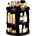 HBlife Extra Large 360 Rotating Makeup Organizer Adjustable Carousel Large Capacity Revolving Perfume Organizer Skincare Organizers Cosmetic Storage Spinning Holder for Vanity, Black