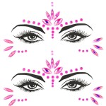 Mermaid Face Gems Stick Jewels Halloween Body Eye Face Jewels Gems Rave Festival Tattoo Glitter Self Adhesive Crystals Rhinestones Diamonds Tattoos Sticker Party Carnival Festival Decorations (Pink)