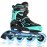 2PM SPORTS Vinal Girls Adjustable Flashing Inline Skates, All Wheels Light Up, Fun Illuminating Skates for Kids Women and Men Adults Boys - Mint Extra Large